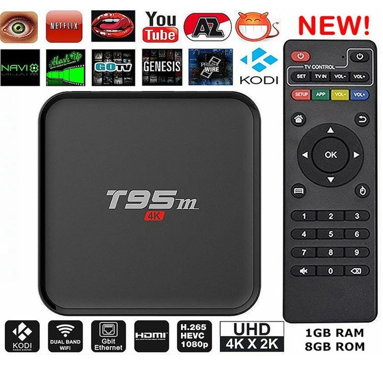 T95M Android 5.1 Amlogic S905X TV Box Kodi 16.0 Quad Core 1+8GB WiFi 2.4G Streaming Media Player - EU Plug