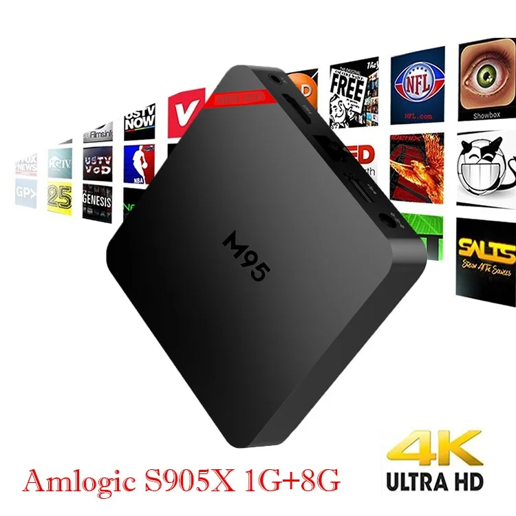 MINI M95 Android 6.0 Amlogic S905X Kodi 16.1 TV Box Quad Core 1+8GB WiFi 2.4G Streaming Media Player - UK Plug