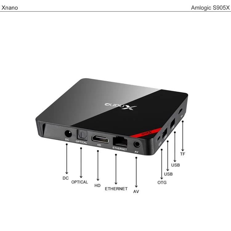 XNANO X96 PRO 2+16G Android 6.0 Quad Core TV Box Bluetooth WiFi Media Player - Black / UK Plug