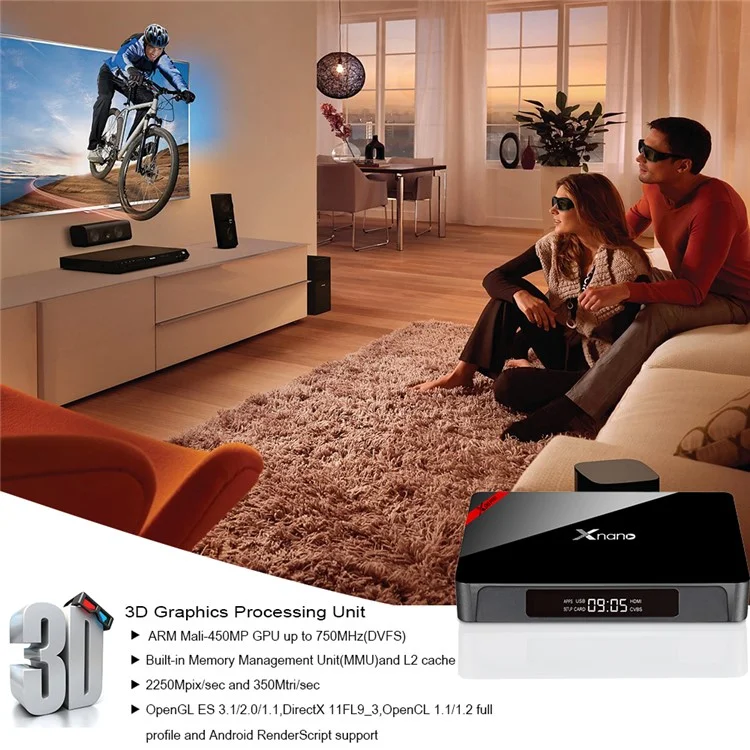 XNANO X96 PRO Amlogic S905X Quad Core TV Box 2+16G Android 6.0 Bluetooth WiFi Media Player - Black / AU Plug