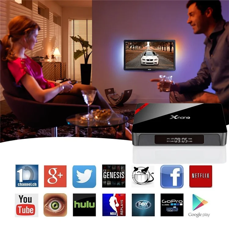 XNANO X96 PRO Amlogic S905X Quad Core TV Box 2+16G Android 6.0 Bluetooth WiFi Media Player - Black / AU Plug