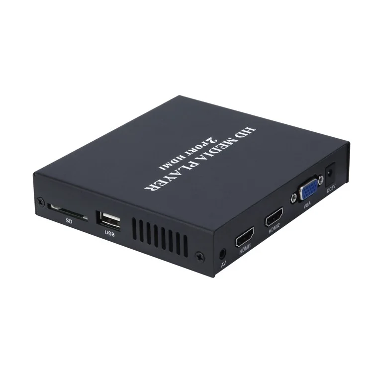 MP026-F10 Portable 1080P Full HD Media Player with 2-Port HDMI/AV Output - US Plug