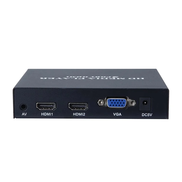 MP026-F10 Portable 1080P Full HD Media Player with 2-Port HDMI/AV Output - US Plug