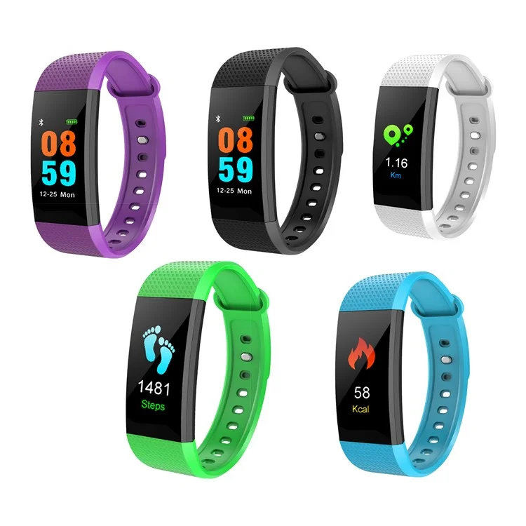 I9 0.96 inch Colorful Display Sleeping Heart Rate Monitor Bluetooth 4.0 Smart Wristband - Black