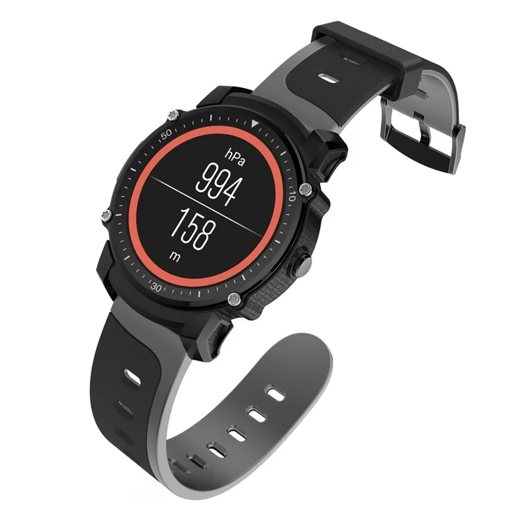 FS08 1.26 Inch Round Screen IP68 Waterproof Heart Rate Monitor GPS Smart Watch - Black