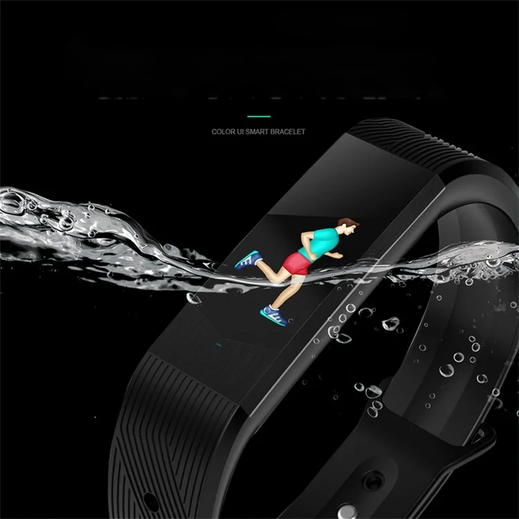 B30 3D UI 0.96 inch Colorful Display Sleeping Heart Rate Monitor Bluetooth 4.0 Smart Wristband - Black