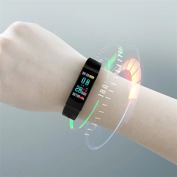 B30 3D UI 0.96 inch Colorful Display Sleeping Heart Rate Monitor Bluetooth 4.0 Smart Wristband - Black