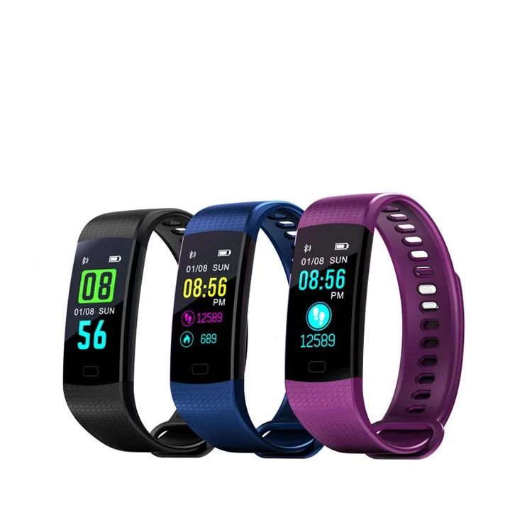 Y5 0.96 inch Colorful Display Sleeping Heart Rate Monitor Bluetooth 4.0 Smart Wristband - Black