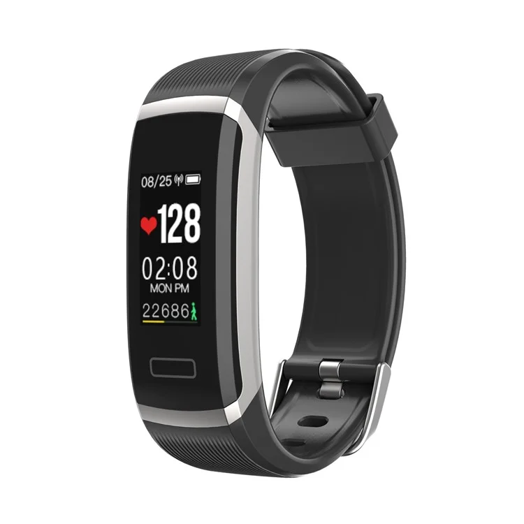 GT101 0.96-inch TFT Color Screen Fitness Tracker Heart Rate Monitor Watch Smart Wristband - Silver / Black