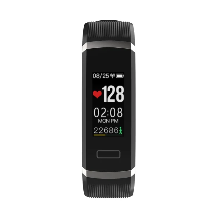 GT101 0.96-inch TFT Color Screen Fitness Tracker Heart Rate Monitor Watch Smart Wristband - Silver / Black