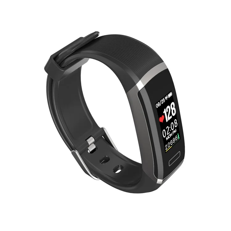 GT101 0.96-inch TFT Color Screen Fitness Tracker Heart Rate Monitor Watch Smart Wristband - Silver / Black