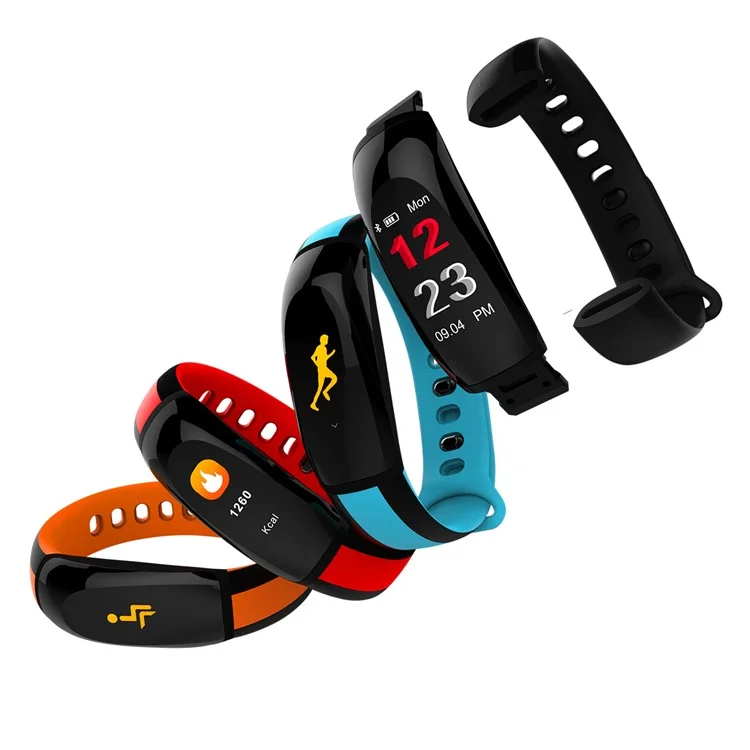 U8 PLUS 0.96 inch TFT Colorful Display Sleeping Heart Rate Monitor Bluetooth 4.0 Smart Wristband - Black