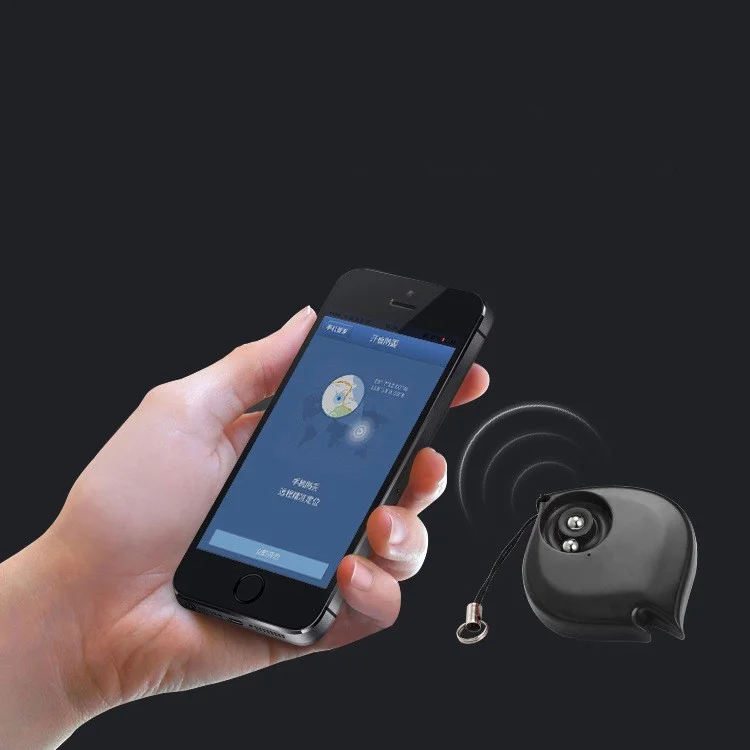 Fire Shape Mini Pressure Release Bluetooth 4.0 Anti-lost Alarm Smart Tracker - Black