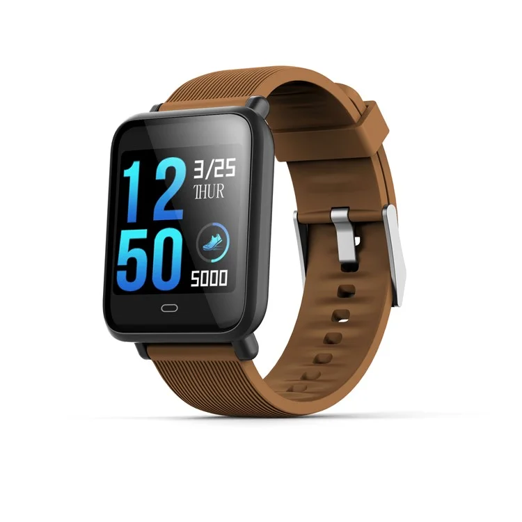 Q9 Fitness Smart Wristbands / 1.3-inch Colored Screen / Heart Rate / Blood Pressure Monitor / Two Straps - Brown