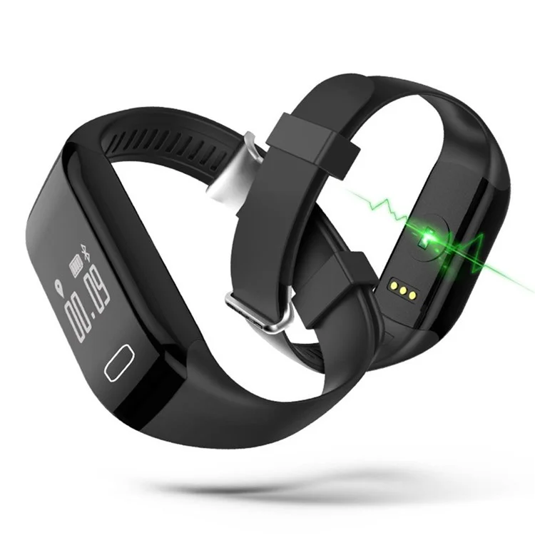 Bluetooth Smart Bracelet Watch IP67 Waterproof Heart Rate Monitor Fitness Tracker Pedometer Calorie Counter for Android iOS - Black