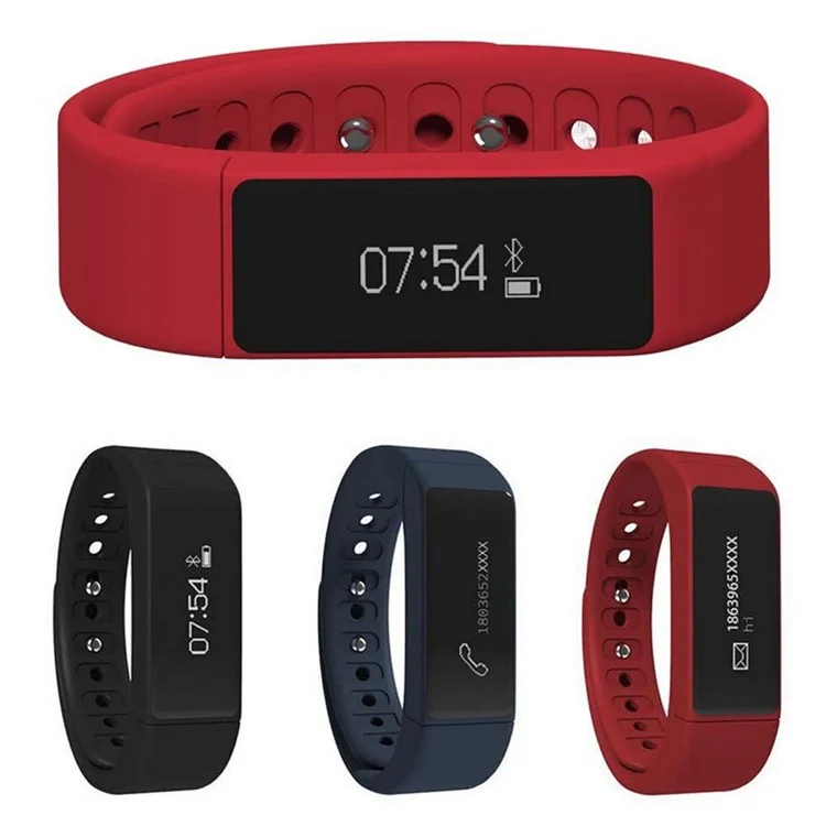 I5 Plus Smart Bracelet IP67 Bluetooth 4.0 Wristband Support Sleep Monitor Sedentary Reminder - Black