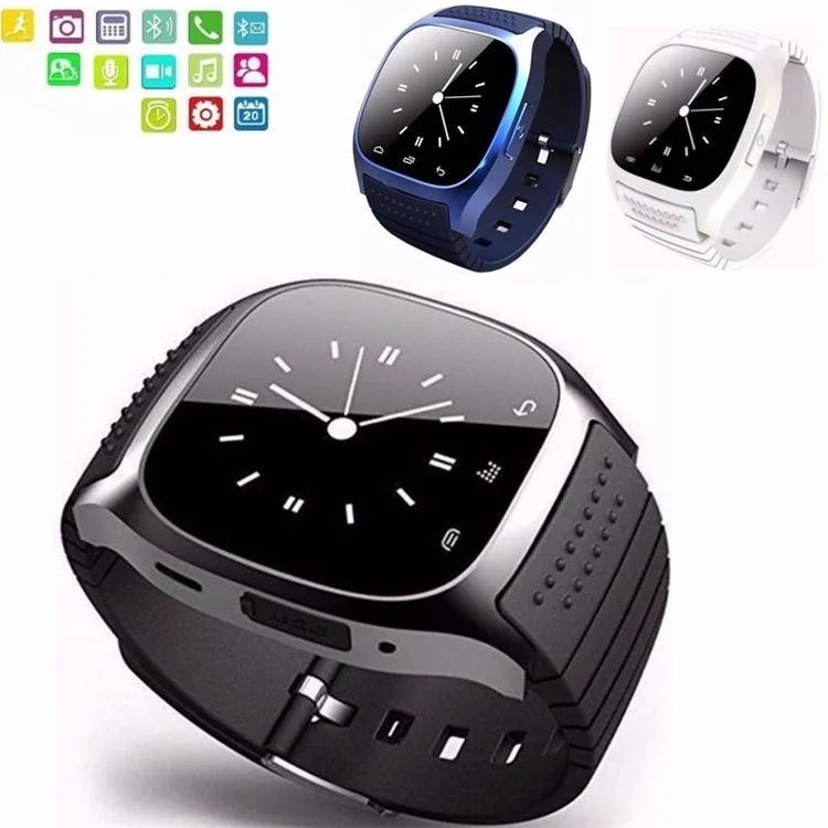 M26 1.4-inch Bluetooth Smart Watch Support Remote Shutter Pedometer Barometer for iOS & Android - Black