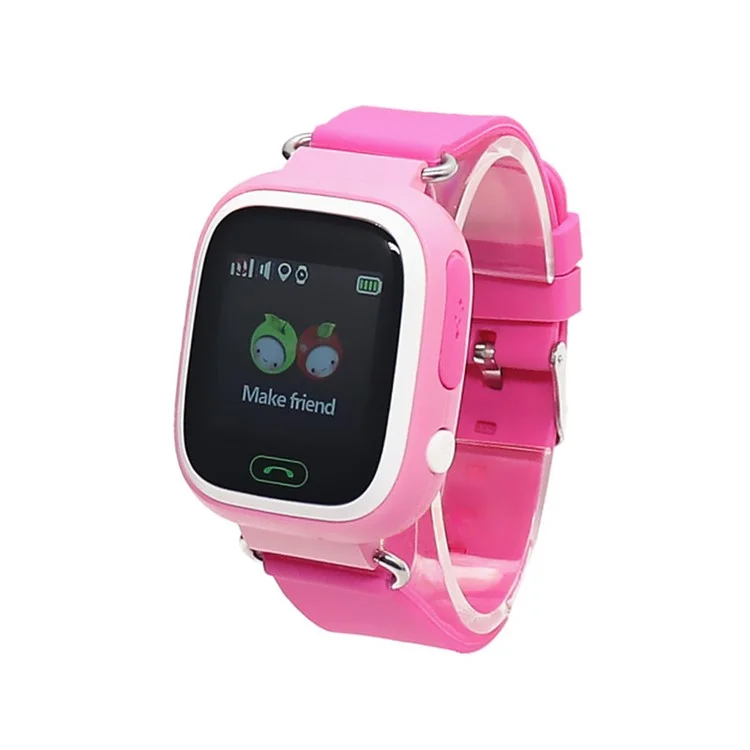 GPS Q90 1.22-inch Touch Screen Kid WIFI Positioning Children Smart Watch Phone Support GPS, SOS Call, Pedometer - Pink