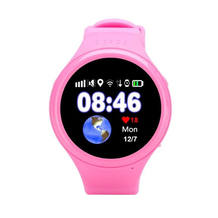 Round Shape Touch Screen GPS WiFi Watch Phone, Support Two-way Conversation - Pink