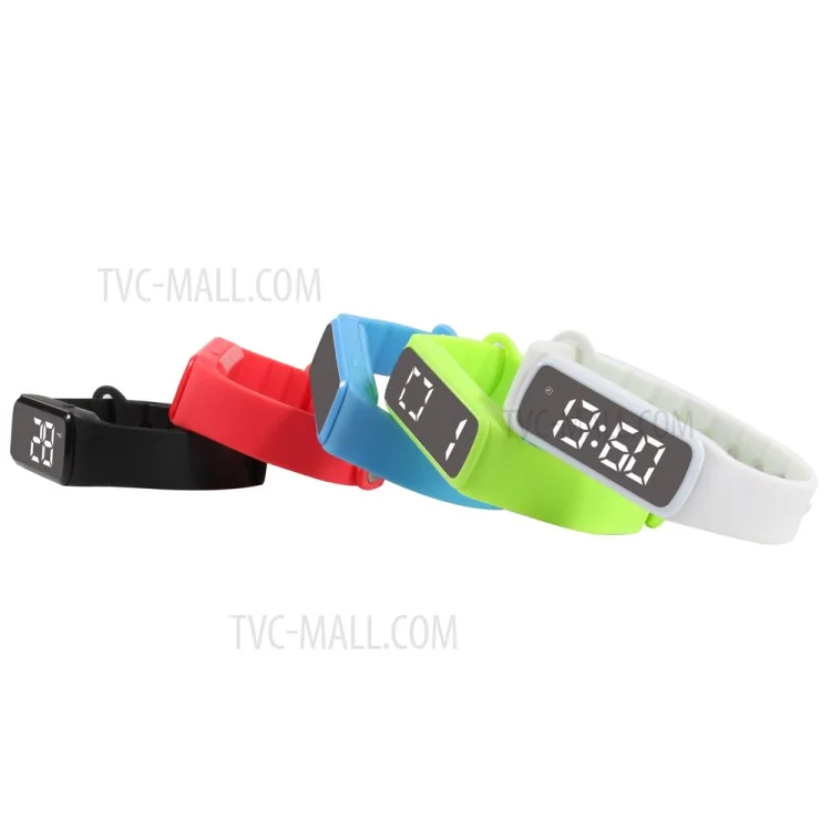 CD5 Unisex Silicone Sport Wristband with Pedometer Sleep Monitor Temperature Multi-functions - Black