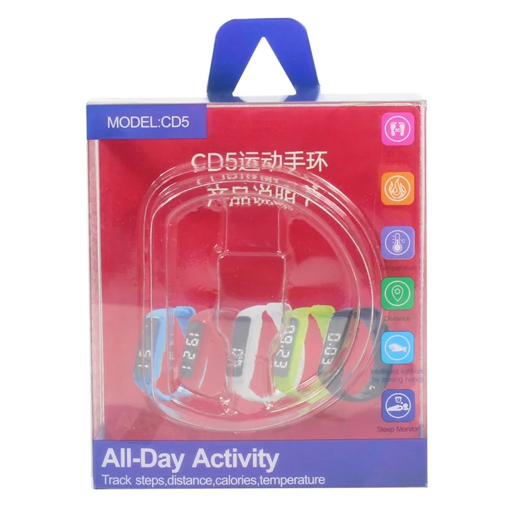 CD5 Silicone Sport Wristband with Calorie Consumption Pedometer Sleep Monitor Multi-functions - White
