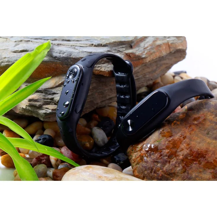 Blood Pressure Heart Rate Monitor Bluetooth 4.0 Smart Sports Bracelet - Black