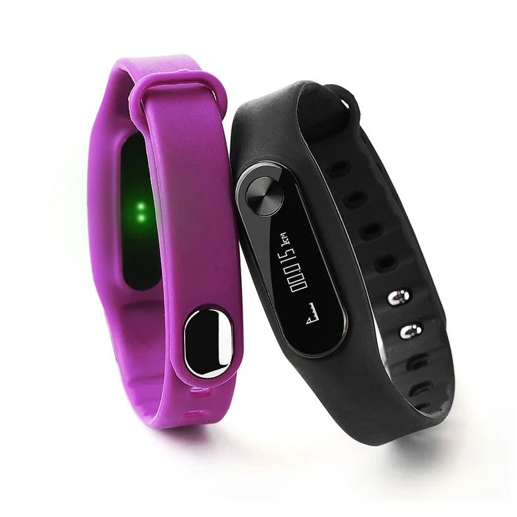 Blood Pressure Heart Rate Monitor Bluetooth 4.0 Smart Sports Bracelet - Black