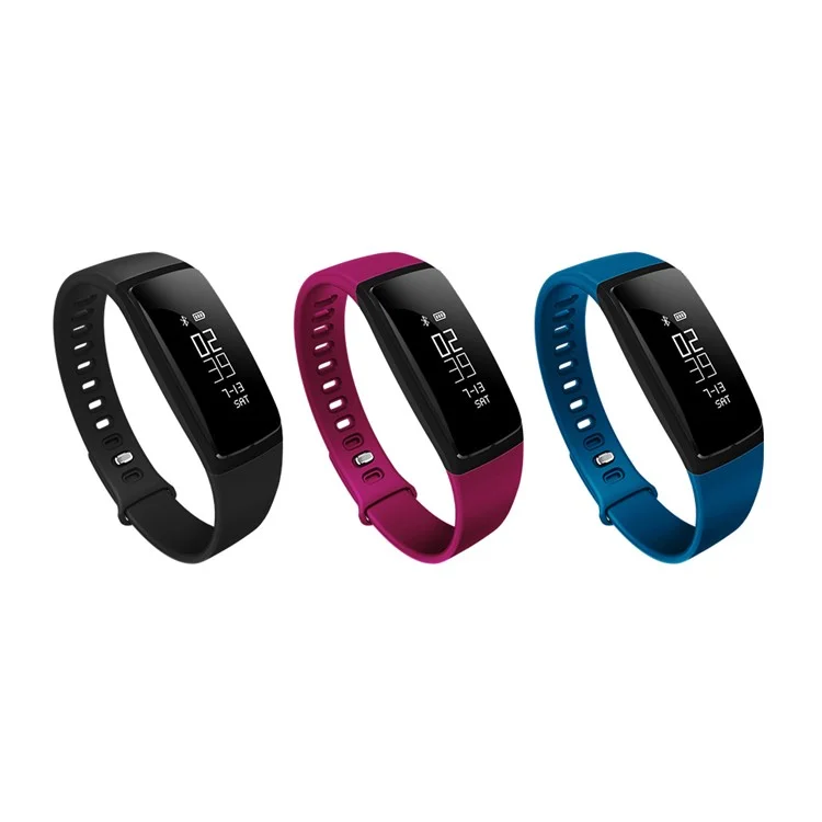 V07 Blood Pressure Heart Rate Oxygen Monitoring Bluetooth 4.0 Smart Bracelet - Black