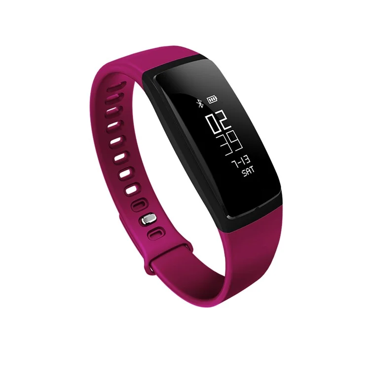 V07 0.87-inch Arrhythmia Alert Health Tracker IP67 Waterproof Bluetooth 4.0 Smart Wristband - Rose
