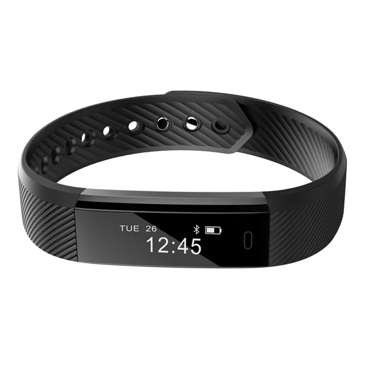 ID115 Fitness Tracker Bluetooth Smart Bracelet for iOS and Android Smartphones - Black
