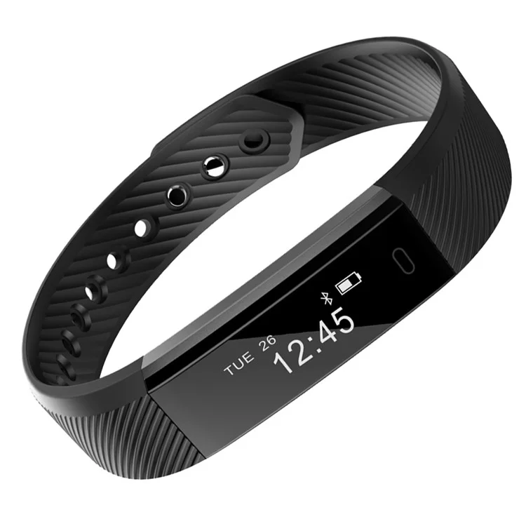 ID115 Fitness Tracker Bluetooth Smart Bracelet for iOS and Android Smartphones - Black