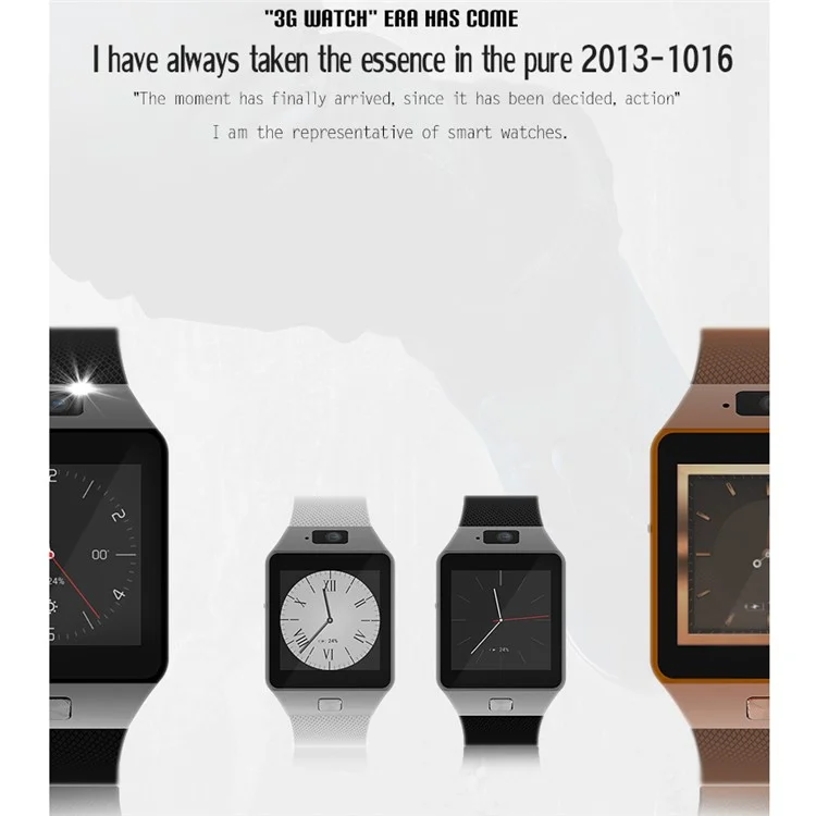QW09 1.54 inch Dual Core 3G Smart Watch Phone Bluetooth Wristwatch  with Camera for Android - Gold