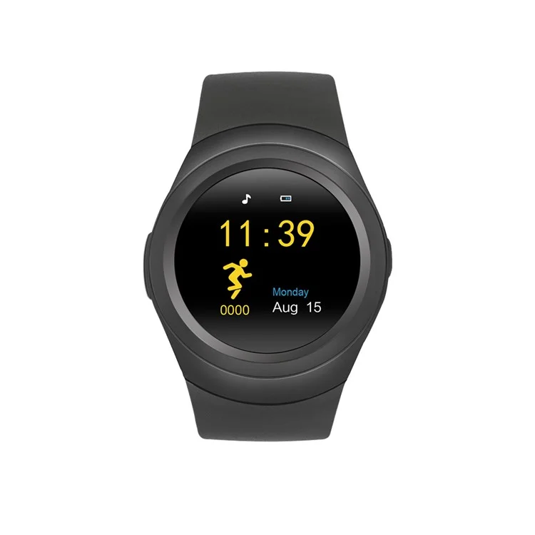 T11 Pro 1.22-inch Round Dial Bluetooth 3.0 Smart Watch Support SIM/TF Card - Black