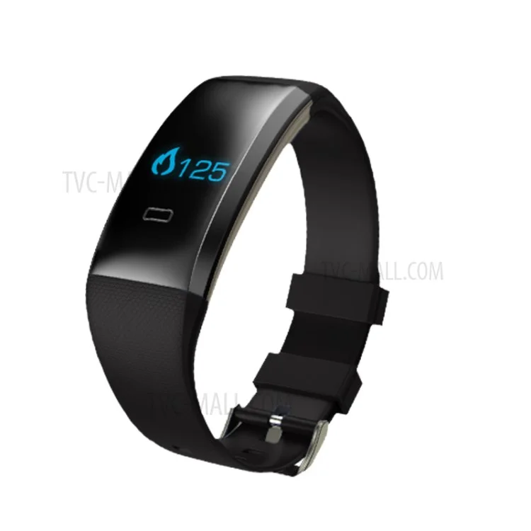 0.66" OLED Bluetooth Wristband Fitness Health Bracelet Support Blood Pressure Blood Oxygen Heart Rate Monitor - Black