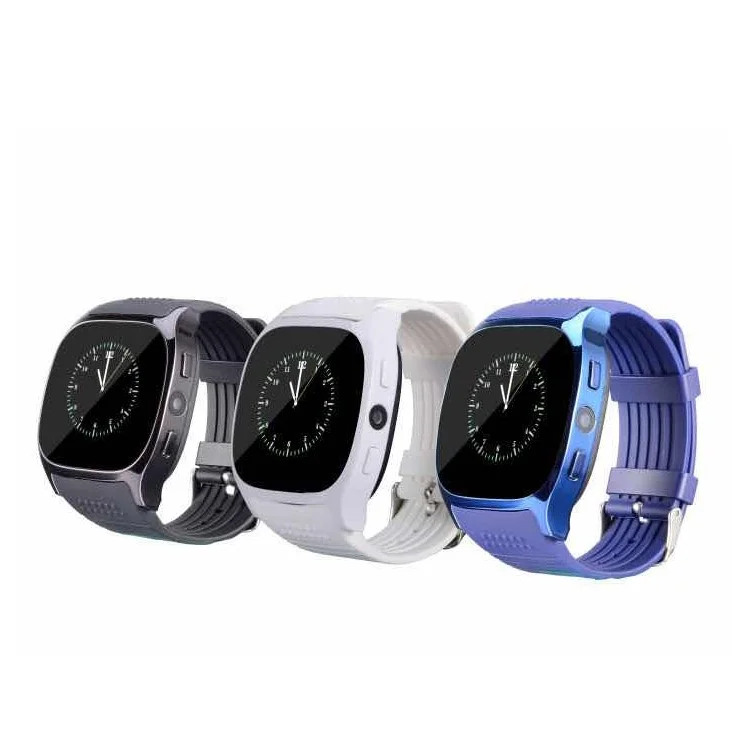 T8 2G Smart Watch Phone 1.54 Inch Bluetooth 3.0 Smart Watch Support Pedometer Camera Shutter etc. - Black