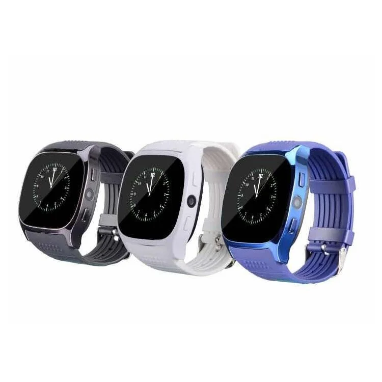T8 2G Smart Watch Phone 1.54 Inch Bluetooth 3.0 Smart Watch Support Pedometer Camera Shutter etc. - Black