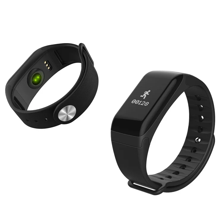 F1 0.66-inch Bluetooth 4.0 Fitness Tracker Smart Bracelet with Heart Rate Monitor for IOS Android - Black