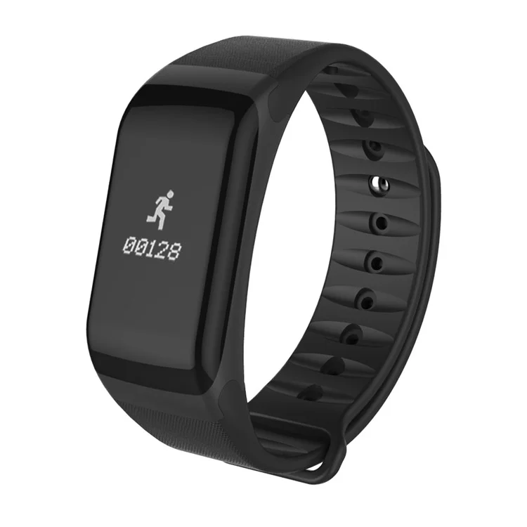 F1 0.66-inch Bluetooth 4.0 Fitness Tracker Smart Bracelet with Heart Rate Monitor for IOS Android - Black