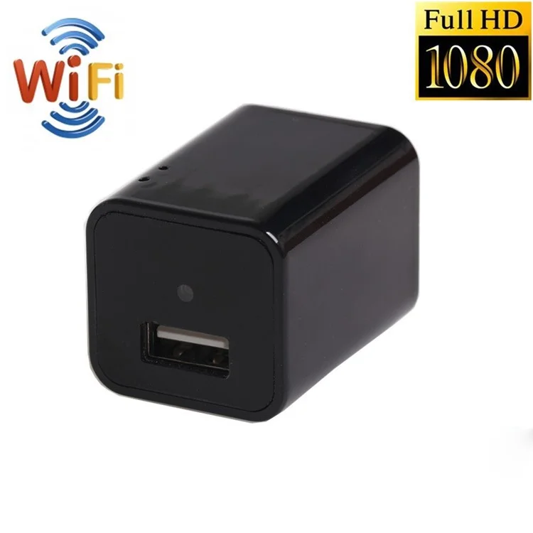 Mini 1080P WiFi HD Hidden Spy Camera Motion Detection Video Recorder USB Wall Charger - US Plug