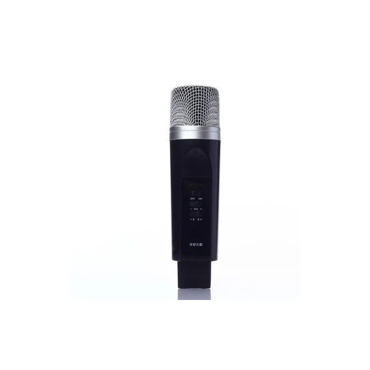 J-012 Mini Wireless Bluetooth 3.0 Karaoke Microphone with 3.5mm Aux-in for iPhone Samsung - Black