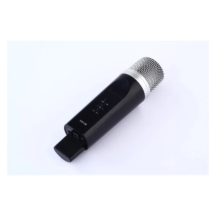 J-012 Mini Wireless Bluetooth 3.0 Karaoke Microphone with 3.5mm Aux-in for iPhone Samsung - Black