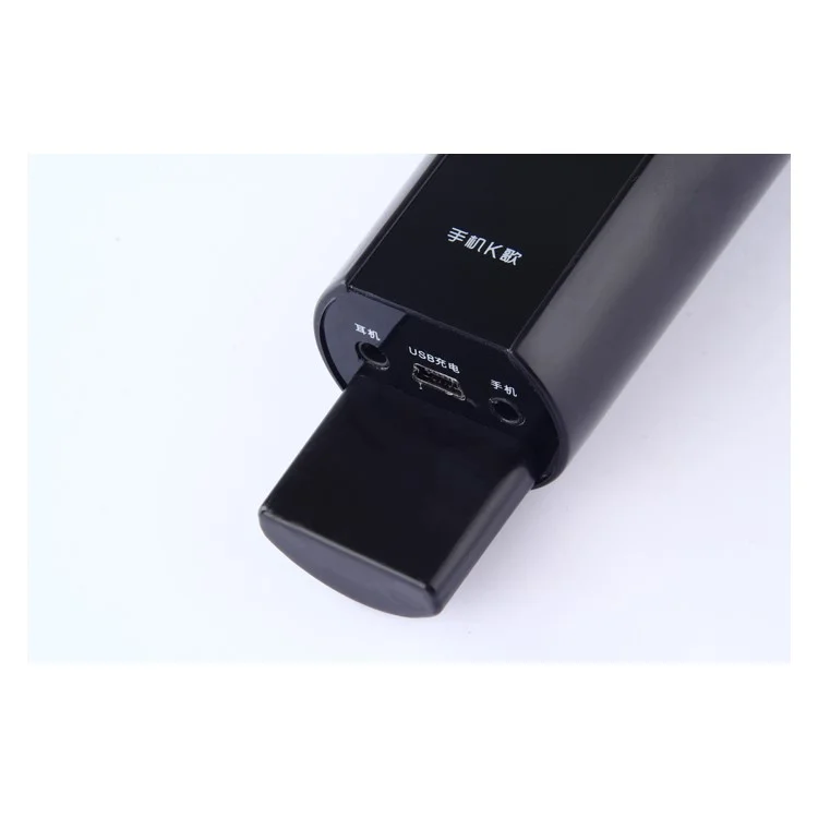 J-012 Mini Wireless Bluetooth 3.0 Karaoke Microphone with 3.5mm Aux-in for iPhone Samsung - Black