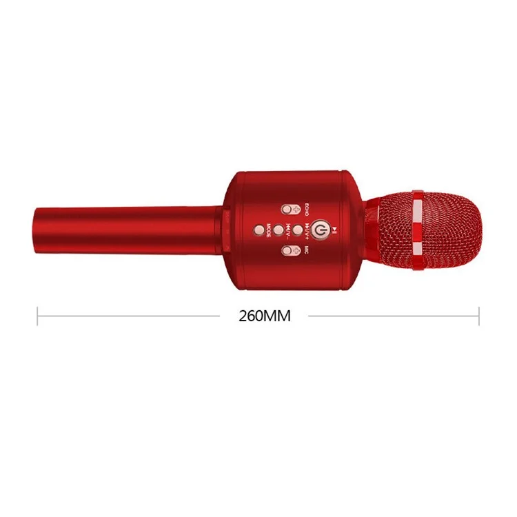 Q8 5W Cellphone Wireless Bluetooth  Karaoke KTV Singing Microphone Recorder, Support Android iOS - Red