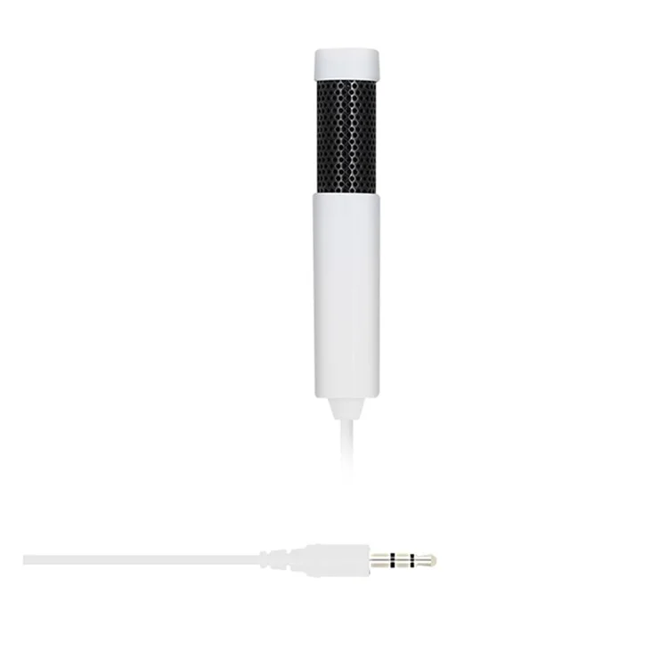 Yanmai SF-555 Computer PC 3.5 mm Mini Microphone Pour Enregistrement Sonore Audio, Conférence Vidéo, Discours - Blanche
