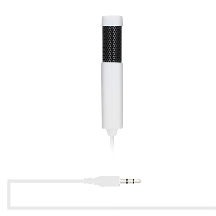 Yanmai SF-555 Computer PC 3.5 mm Mini Microphone Pour Enregistrement Sonore Audio, Conférence Vidéo, Discours - Blanche