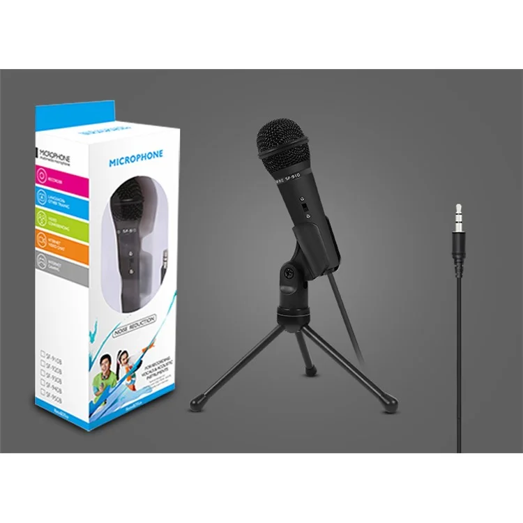 Microphone De Condenseur Professionnel De Yanmai SF-910 3.5mm Avec Support De Trépied Pour PC - Noir