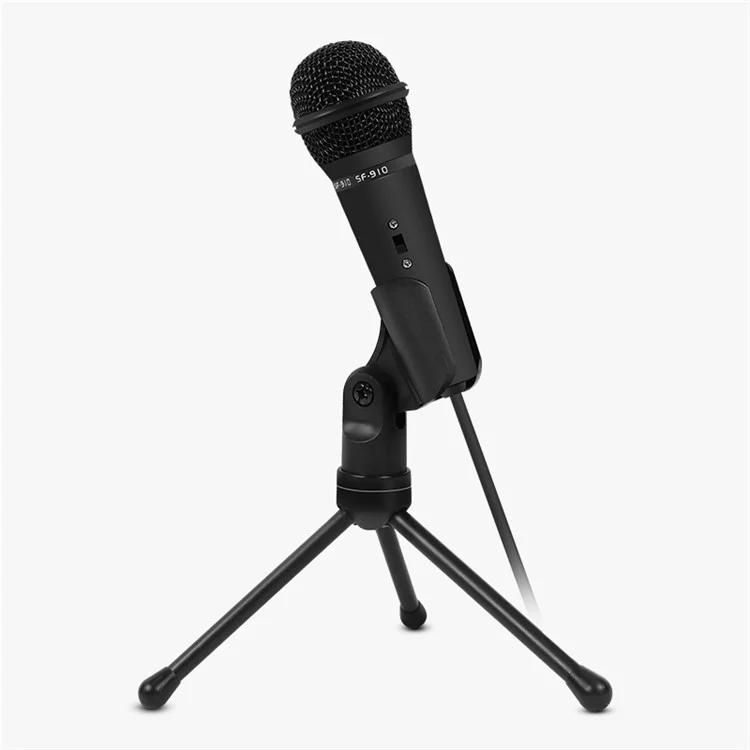 YANMAI SF-910 3.5mm Professional Condenser Microphone with Tripod Stand for PC - Black