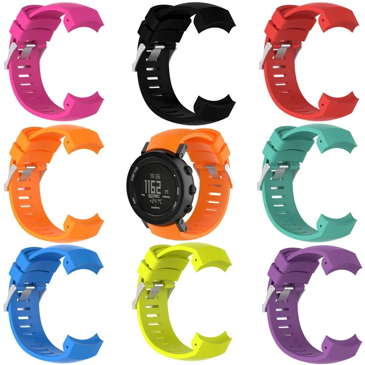 Substituição Clássica de Banda de Relógio Flexível de Silicone Clássica Para Suunto Core Alu Black - Verde