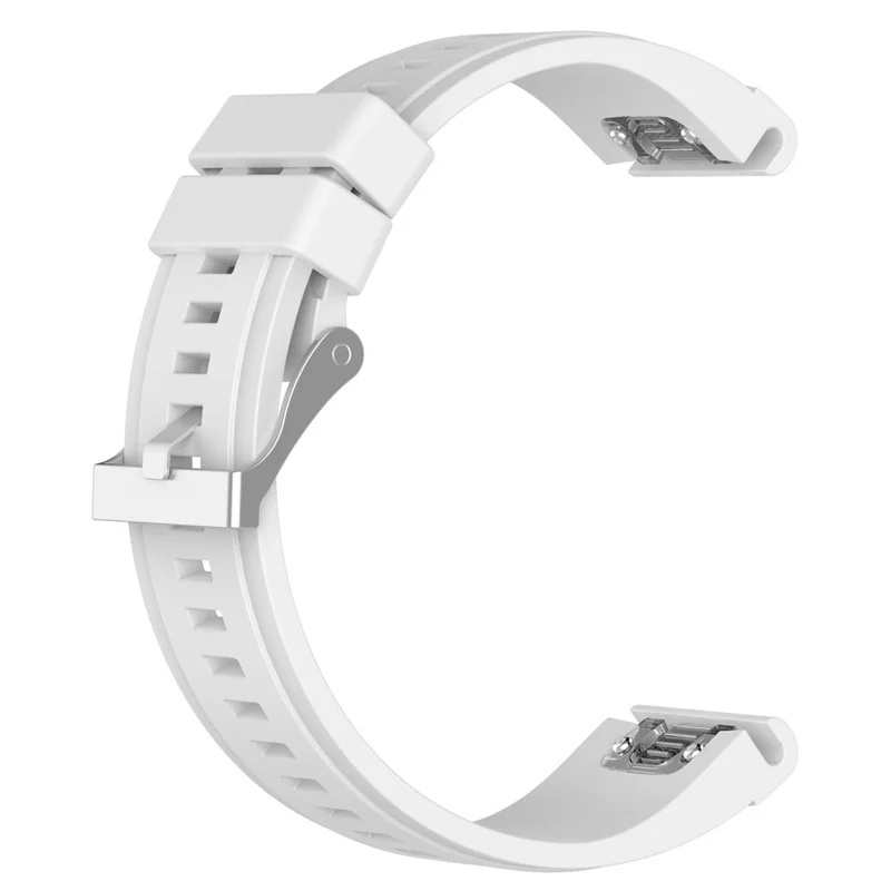 26mm Silicone Watch Strap for Garmin Fenix 6X / Fenix 5X / Fenix 3 HR / Quatix 3 / D2, Soft Adjustable Wristband - White