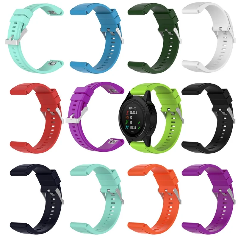 26mm Silicone Watch Strap for Garmin Fenix 6X / Fenix 5X / Fenix 3 HR / Quatix 3 / D2, Soft Adjustable Wristband - White
